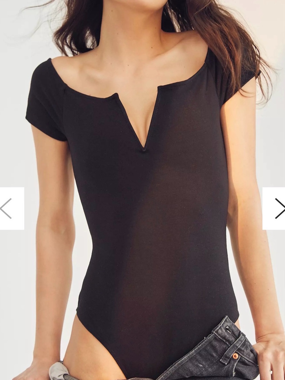 Express BodyContour Compression Black Notch-Neck Short Sleeve Bodysuit XS